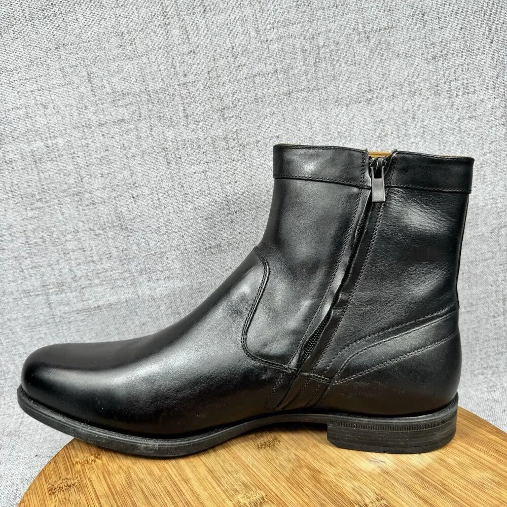 Florsheim Midtown Plain Toe Boots Men's Size 14 EEE Leather Side Zip